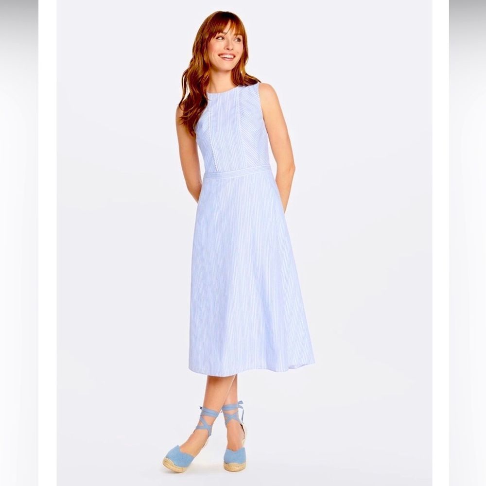 Draper James Embroidered Striped Dress NWT